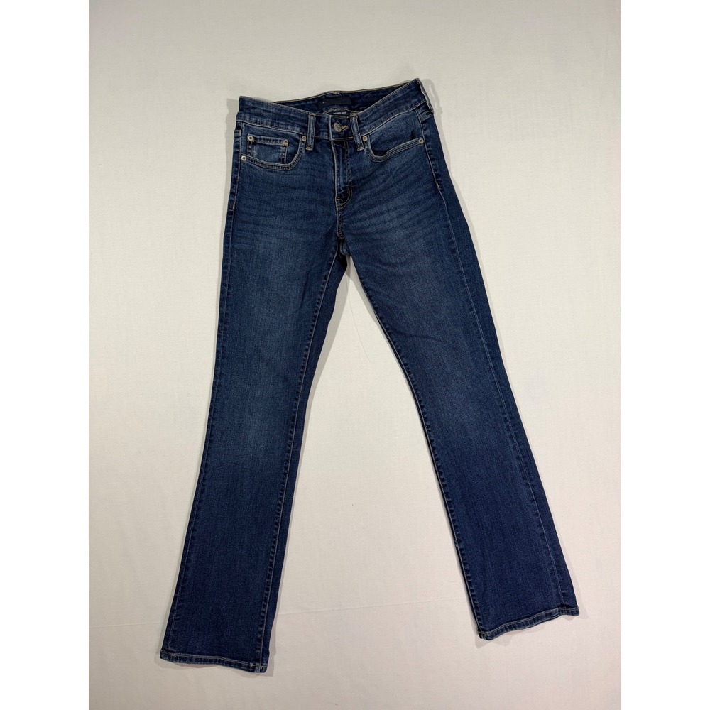 Aeropostale Womens Mid Rise Bootcut Jeans Size 4 Medium Dark Wash Denim